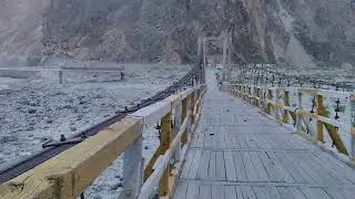 Old Historic Wooden suspension Bridge Chalat over River Hunza Nager#bridge #natureworld