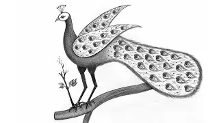How to Draw an Easy Peacock | Easy Peacock Pencil Drawing Tutorial Step by Step | Bird ka Chitra 