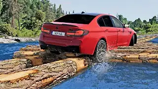 Автомобили против Бревенчатого Моста - Beamng.drive