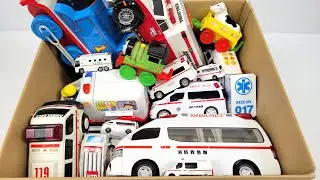 救急車 いろんなタイプ☆救急車のミニカーが走る！緊急走行テスト！坂道走行。トミカ、緊急車両、はたらくくるま、トーマス、パーシー