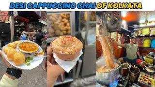 Desi Cappuccino Chai of Kolkata | Arun Tea Stall | Indian Street Food