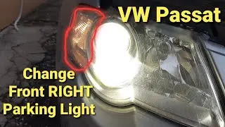 Как заменить передний правый габаритный фонарь на VW Passat