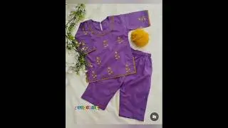 Latest hand embroidered Kurta designs 2025 // Baby Girl Homemade Mirror Work Dress Designs #viral