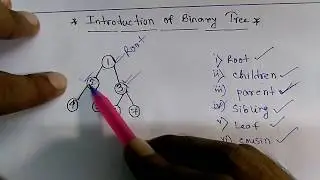 Binary tree: Root,parent, children, Leaf node, Sibling,