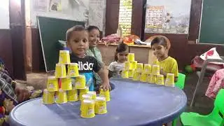 Cup tower game, stack attack, cup pyramid #cup #cuptower #cupgame #cupcut #funny #cute