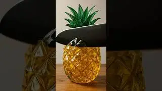 Shiny Glass Pineapple 🍍✨ Relaxing Fruit Cutting ASMR #Shorts