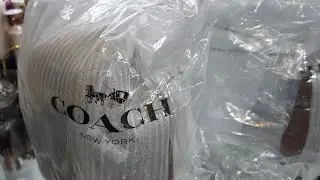 (ASMR) COACH SIGNATURE CANVAS & SHEARLING SLING PACK  UNBOXING/STYLING