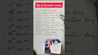 Events of December #shortsfeed #shorts #ytshorts #december #events