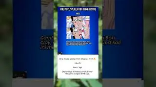 Spoiler hint chapter 1172 Bon Clay | One Piece #anime #onepiece #manga #otaku #fyp #shorts