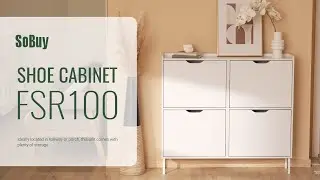SoBuy Shoe cabinet丨Shoe rack丨4 Flip-drawers shoe cabinet丨Shoe storage cupboard丨FSR100