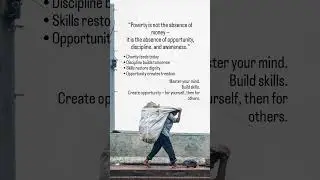 Charity keeps people alive.Opportunity decides whether they live