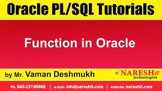 Oracle PL/SQL Tutorials | Function in Oracle | by Mr.Vaman Deshmukh