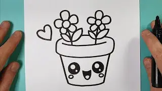 Einen super süßen Blumentopf zeichnen – kawaii einfach Schritt für Schritt