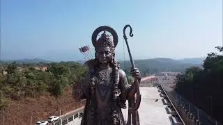 77 feet Lord Shri Ram statue in Goa | Aerial View. #jaishriram #Shriram #droneview #goa