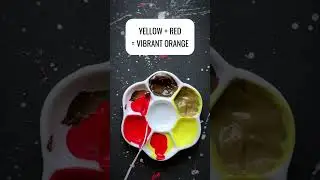 Burnt Umber + Yellow = Warm Golden Brown 🎨 | Satisfying Color Mix #asmr  #colormixing #artshorts