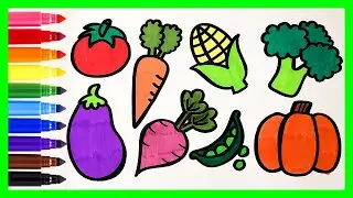 How To Draw Vegetables 🍅 Vegetables Names for Kids 🥕 Learn Vegetable Names in English 🎃Vocabulary🍆🌽🥦