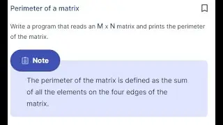 Perimeter of a matrix | CCBP |Next Wave |IDP series-1