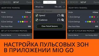Настройка пульсовых зон в приложении Mio Go