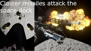 Кассетные ракеты атакуют космический док(Space engineers)