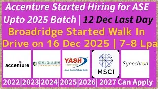 Accenture Started Hiring, MSCI, Synechron Also Hiring | 2022, 2023, 2024, 2025, 2026, 2027 Batch