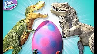 Гигантское яйцо-сюрприз с динозавром из Юрского периода! Индоминус Рекс, Ти-Рекс