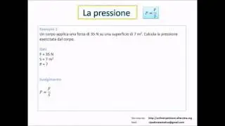 La pressione - formula  e spiegazione