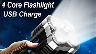 High Power LED Flashlights Camping Torch With 4 Lamp @shopatronics 