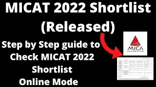 MICAT 2022 Shortlist (Released) - How to Check Officially MICAT 2022 Shortlist Online Mode