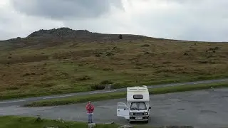 Bedford Mini camper Dartmoor DJI drone Burrator reservoir #drone #vanlife