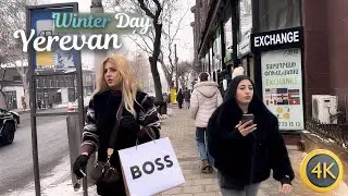 [4K] This is What January Feels in Yerevan | Walking Through Cold Streets and Winter Mood 