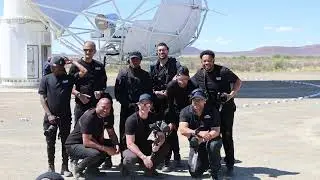 Filming crew gets filmed at the SKA Mid Radio Telescope