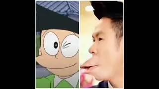 real life face Doraemon Nobita Shizuka Gian suneo |WhatsApp status|#shorts #cartoon #comedy #status