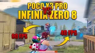 Poco X3 Pro Vs Infinix Zero 8 | POCO X3 PRO PUBG TEST | 90 fps vs 40 fps Hardest Match Ever