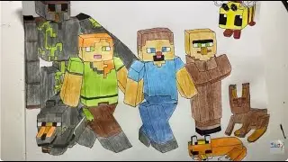 Speed Drawing Minecraft characters