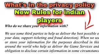 Updated Privacy Policy &bull; PUBG Mobile Ban &bull; PUBG Mobile India &bull; Veggiebuoy