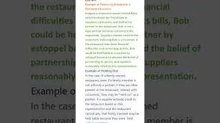 Partner by estoppel and Partner by Holding out #example