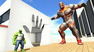 Giant Lava Titan vs Hulk fight in || Indian bikes driving 3D