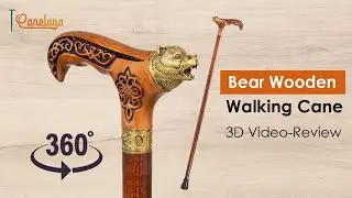 Bear Walking Stick Cane Wooden Carved Ergonomic Handle | Canelaza - Wooden Walking Canes