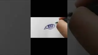 How to Make Eye with blue pen for beginners [ ArtistA1 ]#IDK