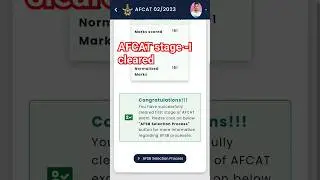 AFCAT -ll 2023 cleared 😎🎉#airforce #afcat #result #shorts