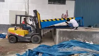 How to install Dock Leveller,  Doc leveler placing by forklift #CoevalTech