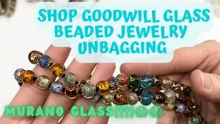 MURANO GLASS JEWELRY!!!!! Shop Goodwill Assorted Glass Beaded Grab Bag Unbagging