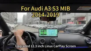 Road Top Ultra-Slim 12.3-inch Touchscreen Linux System Demo Audi A3 S3 Carplay Android Auto Kit