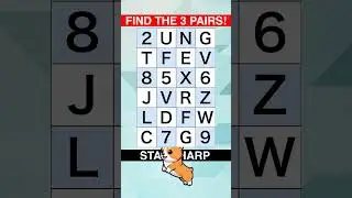 FIND THE 3 PAIRS! [QUICK IQ] Fast-Paced Intelligence Check #IQTest #BrainWorkout #Genius