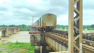CROSSD THE RIVER BRIDGE A WAP-7 LOCOMOTIVE TRAIN'S | @Indianrailway22