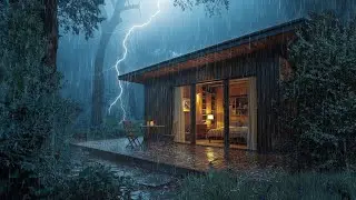 Night Thunder Rain on Tin Roof ⛈️ | ASMR for Fast Sleep & Calm Mind