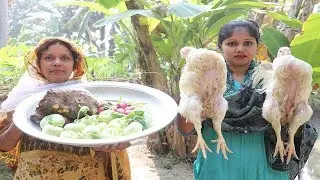 Village Food - Chicken Curry with Turnip | Shalgam and Chicken Yummy Recipe | Dioscorea Alata Prawn