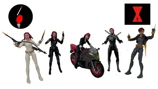 Black Widow difference suit Marvel Legends with deadly origin, grey suit, quantum suit, motorcycle