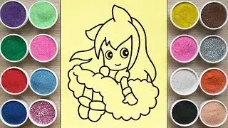 Tangled princess sand painting / How to coloring with glitter sand / Learn colors/Bumble Bee TV