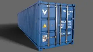 PBR 40 ft Shipping Cargo Container   Blue Light